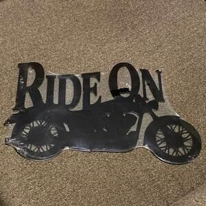 Motorcycle Decor Metal Wall Art Sign Plaque Ride On Man Cave Vintage Style NEW